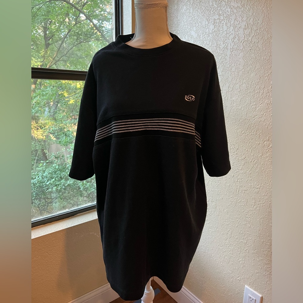 Vintage solo demote skater shirt black stripe made in the USA
